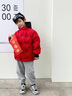 G.DUCKKIDS男童羽絨服冬季2025新年衣服兒童拜年服寶寶冬裝加厚過(guò)年紅色外套 紅色 黑帽羽絨服 120 (L) - 曬單實(shí)拍圖