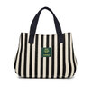 暢印 春夏歐美時(shí)尚手提包女包休閑條紋帆布包包百搭手拎包輕便上班小包 黑色條紋【黑提手】 曬單實(shí)拍圖