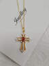 HKHL 925銀十字架項鏈女士吊墜時(shí)尚百搭高級感黃金色首飾女生生日禮物 十字架項鏈 曬單實(shí)拍圖