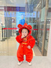 G.DUCKKIDS小黃鴨嬰兒連體衣服秋冬新生兒哈衣國風(fēng)紅色抓周寶寶周歲禮服拜年 紅色歲歲 66尺碼建議0-3個月8-12斤 曬單實拍圖