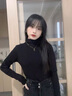莫代爾新款長袖T恤秋冬暖絨堆堆半高領(lǐng)打底衫女士加絨加厚內(nèi)搭保暖秋衣高領(lǐng)-卡其【加絨加厚】L 【100-120斤】 曬單實(shí)拍圖