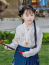巴拉巴拉童裝女童馬面裙兒童漢服唐裝春秋裝國風(fēng)公主古風(fēng)套裝拜年服 白藍色調00318 130 曬單實(shí)拍圖