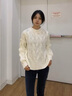 矜持范小個子冬半高領針織衫女韓版寬松氣質成熟外穿麻花加厚打底毛衣女 米白色 S （建議80-95斤） 曬單實拍圖