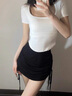 妙奕嘉白色t恤女士短袖女裝夏季新款2025年半袖黑色正肩冰絲上衣通勤 帶胸墊U領(lǐng)彈力純欲T【白色】 M 【建議95-105斤】 曬單實(shí)拍圖
