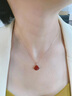 茨達(dá)珂夫（CidaKefu）彩金項(xiàng)鏈女18k金鉆石小裙子項(xiàng)鏈紅瑪瑙項(xiàng)鏈玫瑰金鎖骨鏈七夕禮物 小裙子紅瑪瑙項(xiàng)鏈(含鏈+證書) 曬單實(shí)拍圖