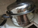 30cm不銹鋼三四層蒸鍋家用多層復底蒸籠雙層蒸鍋蒸饅頭包子魚(yú)電磁爐煤氣灶通用 30cm雙層蒸鍋單底 曬單實(shí)拍圖