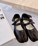 Maison Margiela馬吉拉Tabi雙帶芭蕾分趾鞋平底搭扣休閑鞋女鞋單鞋通勤 T8013黑色 37 曬單實(shí)拍圖