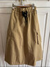 馬登女裝 大口袋工裝半身裙高腰顯瘦A字裙中長(cháng)款休閑百搭傘裙 卡其色 M 曬單實(shí)拍圖