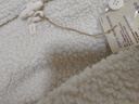 無(wú)印良品（MUJI）大童 可水洗抓絨 牛角扣大衣兒童外套男童女童CB22CC4A 象牙白色 150/76A 曬單實(shí)拍圖