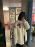 妙奕嘉棉服女士外套秋冬季棉襖棉衣夾棉2024新款冬裝棒球服夾克加厚美式 字母P菱格棉服【米白色】 S 【建議100斤以內(nèi)】 曬單實(shí)拍圖