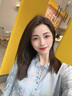 TKSY杭州真絲襯衫女2025年新款春夏七分袖上衣桑蠶絲時尚洋氣襯衣 藍(lán)色 L 【105-115斤穿】 曬單實拍圖