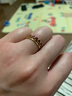 喜鉆黃18K金紅寶石戒指時(shí)尚排戒彩寶寶石戒指時(shí)尚送女友生日禮物 黃18K金共35分 曬單實(shí)拍圖