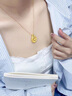 中國(guó)黃金（CHINA GOLD）黃金項(xiàng)鏈男女款足金十二生肖龍牌素鏈本命年禮物送女友老婆 生肖龍吊墜 【贈(zèng)925銀鏈】約2.9g 曬單實(shí)拍圖