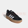 adidas「T頭鞋」VL COURT BOLD厚底增高板鞋德訓鞋阿迪達斯輕運動(dòng)   黑色/白/棕金屬(推薦腳型偏寬選大半碼)   36.5 曬單實(shí)拍圖