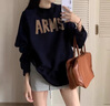 妙奕嘉衛(wèi)衣女秋冬季女士外套潮流無帽衣服2024新款長(zhǎng)袖t恤女生內(nèi)搭上衣 藏青ARMS圓領(lǐng)衛(wèi)衣 M 【建議75-95斤】 曬單實(shí)拍圖