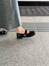 花丫花丫法式復(fù)古平底瑪麗珍單鞋女2024女鞋夏季休閑淺口方頭黑色小皮鞋女 平底皮鞋女【黑色36】 偏小一碼 曬單實拍圖