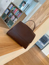 妙麗牛皮包包女包大容量學(xué)生通勤托特包簡(jiǎn)約單肩包生日禮物送女友 【咖色】 品牌大容量通勤百搭大包 曬單實(shí)拍圖