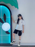 優(yōu)優(yōu)1點(diǎn)（Yoyo one）兒童t恤短袖夏季薄款純棉女童polo衫學(xué)院風(fēng)夏裝體恤大童白色上衣T 3439白色 140cm 曬單實(shí)拍圖