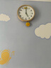 DODEKA北歐簡(jiǎn)約兒童掛鐘創(chuàng  )意時(shí)尚搖擺鐘客廳臥室靜音時(shí)鐘夜光石英鐘表 白色DOC-21018 曬單實(shí)拍圖