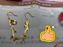 千影珠寶黃金耳環(huán)9999足金耳墜女款幾何形流蘇耳飾真金首飾耳鉤5g時尚 重約2.61-2.8g(含工費35) 曬單實拍圖