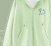 真維斯（Jeanswest）外套女連帽開(kāi)衫衛衣女裝春秋冬季新款寬松休閑潮流韓版學(xué)生上衣服 淺綠 眨眼熊_K XL 曬單實(shí)拍圖