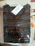 深呼吸DEEP BREATH女裝簡(jiǎn)約休閑V領(lǐng)修身條紋莫代爾短袖T恤女A301159 黑-彩條 L (4) 曬單實(shí)拍圖
