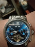 歐利時(shí)（OLEVS）瑞士認證品牌手表男士多功能機械手表全自動(dòng)機械防水夜光高檔手表 【升級版加強機芯】鋼帶本藍 曬單實(shí)拍圖