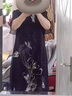 俞兆林（YUZHAOLIN）母親節(jié)媽媽夏裝連衣裙洋氣改良旗袍女中老年女裝夏季雪紡裙子氣質 藏青色 XL [推薦105-115斤] 曬單實拍圖