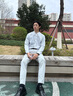 威可多（VICUTU）【小冰褲二代】男士夏潮流休閑褲輕薄舒彈橙標商務(wù)長褲 灰白（休閑褲） 35 曬單實拍圖