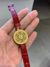 歐顏（OYshipin）黃金小金表手鏈5G足金六字真言莫桑鉆花絲鏤空八寶羅盤手表送女友 精致盒不含手鏈 曬單實(shí)拍圖