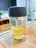 德國進(jìn)口品質(zhì)雙層玻璃杯男士個(gè)人專(zhuān)用茶葉水杯防摔辦公室隔熱保溫泡茶杯子高檔的 皮紋黑320 曬單實(shí)拍圖