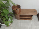 莎慕希（SHAMUXI）廣東佛山東莞家用全實(shí)木鞋架進(jìn)門(mén)可坐鞋柜客廳玄關(guān)胡桃木換鞋凳 98cm胡桃木【換鞋凳×圓桶儲物物 曬單實(shí)拍圖