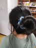藍(lán)色花朵盤發(fā)器女氣質(zhì)懶人丸子頭盤發(fā)桿扭扭夾后腦勺發(fā)卡高端頭飾 淺藍(lán)色花朵盤發(fā)器 曬單實拍圖