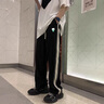 益帛直筒休閑褲男款夏季潮流運動(dòng)長(cháng)褲2024新款百搭男生闊腿長(cháng)褲子男 黑色 2XL 曬單實(shí)拍圖