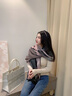 CRANTA KOMEIA披肩外搭護肩2022新款秋冬季圍巾女韓版生日七夕情人節(jié)禮物 灰粉色 高級感輕奢送女朋友實用老婆 曬單實拍圖