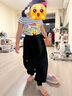 M.Latin/馬拉丁童裝兒童褲子24冬新款男女大童加絨針織中褲 藏青 130cm 曬單實(shí)拍圖