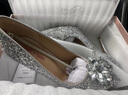 Lily Wei【白露辰霜】法式水晶婚鞋主婚鞋大小碼blingbling高跟鞋 銀色跟高6厘米 35 曬單實(shí)拍圖