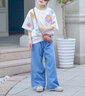 ELLE KIDS童裝 萊賽爾軟牛仔九分褲女兒童夏裝毛邊百搭寬松牛仔褲 牛仔藍(lán) 165 (M) 曬單實(shí)拍圖
