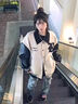 莫代爾棒球服外套女2025春秋季新款夾棉初高中學(xué)生寬松時(shí)尚百搭夾克上衣 黑白色 M 95-110斤 曬單實(shí)拍圖