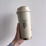 萬(wàn)娜 簡(jiǎn)約高顏值不銹鋼定制咖啡保溫杯吸管雙飲杯男女生隨行便攜ins 暮色黑-陶瓷內(nèi)膽 500ml 曬單實(shí)拍圖