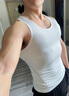 簡(jiǎn)束背心男運動(dòng)速干無(wú)痕修身緊身男士背心夏季健身休閑彈力打底汗衫男 白色【面料升級款】 L /62kg左右 曬單實(shí)拍圖