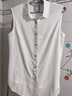 花花公子（PLAYBOY）夏季新款加無(wú)袖襯衫女韓版職業(yè)裝雪紡衫百搭白襯衣背心打底衫 白色 M 曬單實(shí)拍圖
