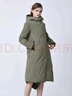 S.DEER圣迪奧女裝高領(lǐng)連帽斜襟拼接長(zhǎng)款羽絨服S21482461 暗綠/05 S/160 曬單實(shí)拍圖