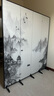 明鯨新中式屏風(fēng)隔斷折疊移動(dòng)水墨山水飛鶴辦公室茶樓裝飾遮擋折屏背景 胡桃木 1扇45*200CM 曬單實(shí)拍圖