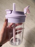 樂扣樂扣（LOCK&LOCK）塑料水杯子搖搖杯女生奶茶杯大容量外出喝奶吸管杯便攜兒童隨手杯 【吸管+直飲】香芋紫420ml #18 曬單實(shí)拍圖