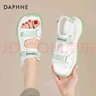 達(dá)芙妮（DAPHNE）涼鞋女款2025年最新款夏季軟底運(yùn)動(dòng)涼鞋女魔術(shù)貼松糕厚底沙灘鞋女 米綠色【厚底5CM】 38 曬單實(shí)拍圖