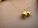 夢(mèng)金園 黃金吊墜 5D硬金鈴蘭花足金墜子送女友生日新年禮物 約0.65g-配銀項鏈 曬單實(shí)拍圖