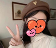 鉑吶苓貝雷帽 女秋冬 毛呢時尚百搭顯臉小時髦氣質畫家帽潮 貝雷帽【愛心-板栗棕】 曬單實拍圖