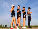 Aisunstyle運動短褲女彈力緊身速干透氣訓練短褲高腰蜜桃提臀健身短褲 孔雀藍 M 曬單實拍圖