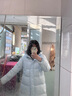 森馬（Semir）羽絨服女冬90%鴨絨寬松連帽長(cháng)款顯瘦輕暖保暖外套女防風(fēng)防水 新款上市 升級4.0版-奶白10501 M /160/84A 曬單實(shí)拍圖